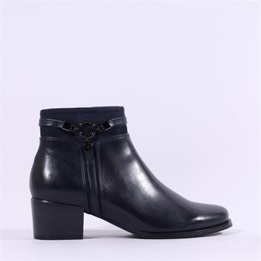 Regarde Le Ciel Ring Buckle Ankle Boot - Dark Navy